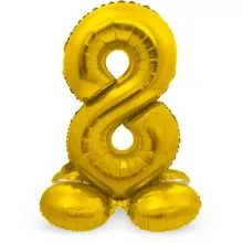 Balon napihljiv  na zrak, "8", zlati, prostostoječ, 72cm