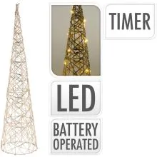 Božična piramida zlata, 30 LED, 60cm