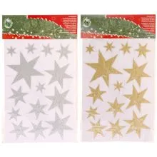 Okenske nalepke - zvezdice, srebrne/zlate