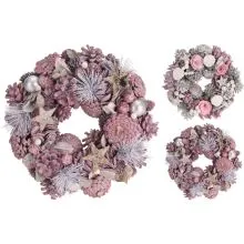 Božični venec, roza, 24cm, sort.