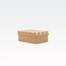 Darilna škatla kartonska, natur, z zlatimi pikami na pokrovu, 21x15x8.5cm