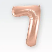 Balon napihljiv, za helij/zrak, rose gold, številka "7", 86cm