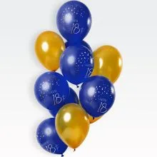 Baloni barvni, 12kom, 18, modri/rumeni, iz lateksa, 33cm