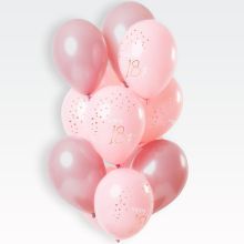 Baloni barvni, 12kom, 18, sv.roza/roza, iz lateksa, 33cm