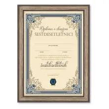 Diploma ROJSTNI DAN, Šestdesetletnik, modra, (36x25cm)