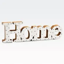 Napis "HOME", lesen, bel s pikami, 31x10x2cm