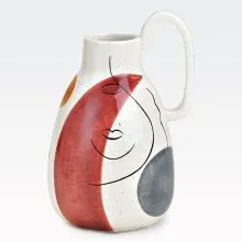 Vaza v obliki vrča, s poslikavo, keramična, 15x23x14cm