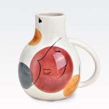 Vaza v obliki vrča, s poslikavo, keramična, 20x20x15cm