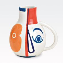 Vaza v obliki vrča, s poslikavo, keramika, 20x20x15cm