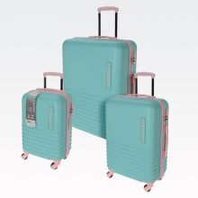 Potovalni kovček na kolesih, mint/roza, ABS, 80l, 70cm
