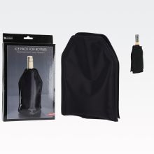 Hladilna vrečka za steklenico, črna, poliester, 15x22.5cm