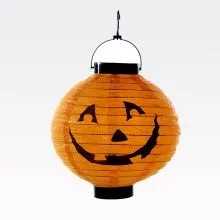 Buča dekorativna - lampion z LED lučko, papir, 20cm