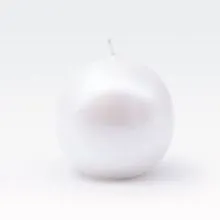 Sveča okrogla, metalik perla, 60mm