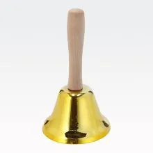 Zvonec zlati, kovina/les,12cm