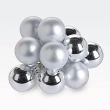 Božične kroglice za dekoracijo, srebrne, 10/1, 20mm