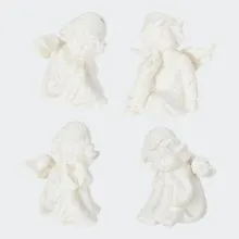 Angel sedeč, bel, keramika, 8cm, sort.