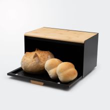 Posoda za shranjevanje kruha, 32x22x22cm, bambus/kovina