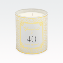 Sveča dišeča, Vanilla Cream, za 40 let,  "FABULOUS AT 40 ", v darilni embalaži, 9.5cm
