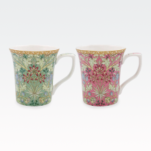 Set 2 lončkov, W.Morris Hyacinth, kitajski porcelan, v darilni embalaži, 10cm, sort.