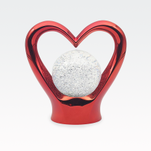 Svetilka v obliki srca, rdeča, PVC, 18x17.5cm, z USB