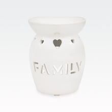 Izparilnik za čajno lučko, ter olje/vosek, "FAMILY", bel, keramika, 13cm