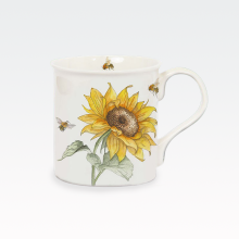 Lonček, motiv sončnice in čebel, kitajski porcelan, v darilni embalaži, 8.5cm