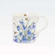Lonček, motiv modrih zvončkov in čebel, kitajski porcelan, v darilni embalaži, 8.5cm