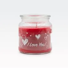 Svečka dišeča v steklenem kozarcu "I love you",z vonjem češnje, 830g