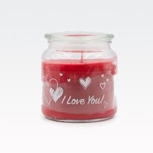 Svečka dišeča v steklenem kozarcu "I love you",z vonjem češnje, 830g