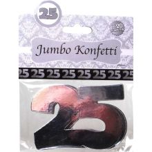 Jumbo konfeti, srebrni, "25", 20/1, 7cm