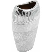 Vaza dekorativna srebrna 13,5x8,5x25cm