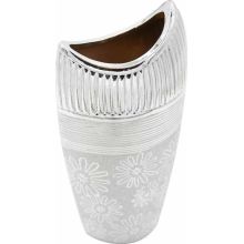 Vaza dekorativna srebrna 14x8x30,5cm
