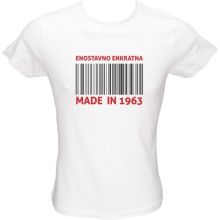 Majica ženska (telirana)-Enostavno enkratna (1963) M-bela