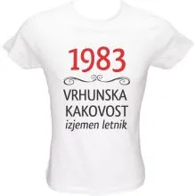 Majica ženska (telirana)-1983, vrhunska kakovost, izjemen letnik L-bela