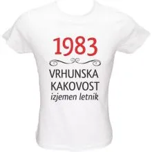 Majica ženska (telirana)-1983, vrhunska kakovost, izjemen letnik XL-bela