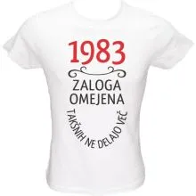 Majica ženska (telirana)-1983, zaloga omejena, takšnih ne delajo več L-bela