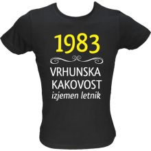 Majica ženska (telirana)-1983, vrhunska kakovost, izjemen letnik L-črna