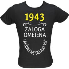 Majica ženska (telirana)-1943, zaloga omejena, takšnih ne delajo več L-črna