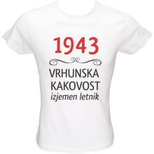 Majica ženska (telirana)-1943, vrhunska kakovost, izjemen letnik L-bela