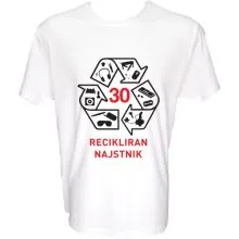 Majica-Recikliran najstnik 30 let XXL-bela