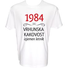 Majica-1984, vrhunska kakovost, izjemen letnik XXL-bela