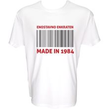 Majica-Enostavno enkraten, made in 1984 L-bela