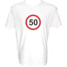 Majica-Prometni znak 50 Let export, M-bela