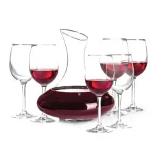 Steklena karafa za vino, 1600ml + kozarci za vino, 6x300ml