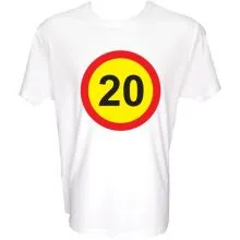 Majica-Prometni znak 20 Let XL-bela