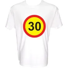 Majica-Prometni znak 30 Let XL-bela
