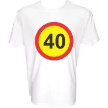 Majica-Prometni znak 40 Let XXL-bela