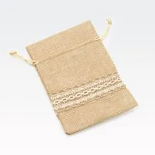 Vrečka iz jute z dekoracijo,13x17cm