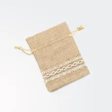 Vrečka iz jute z dekoracijo,10x13cm