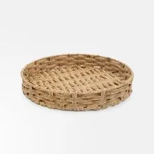 Košara okrogla, PVC ratan/kovina, 31.5x5cm